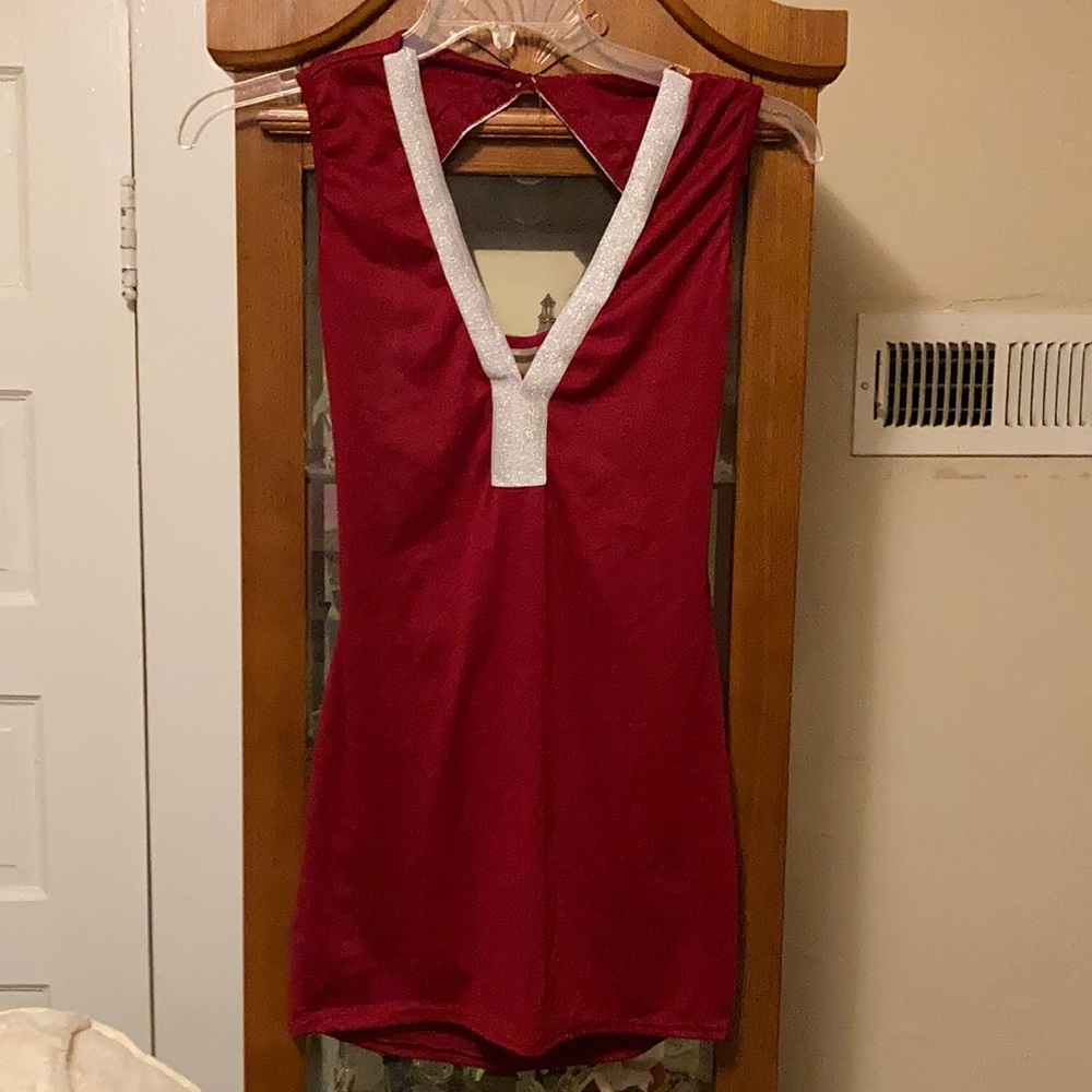 Short sexy Christmas dress open back